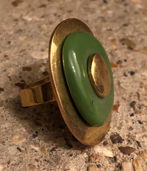 Brass Metal and Resin Cocktail Ring