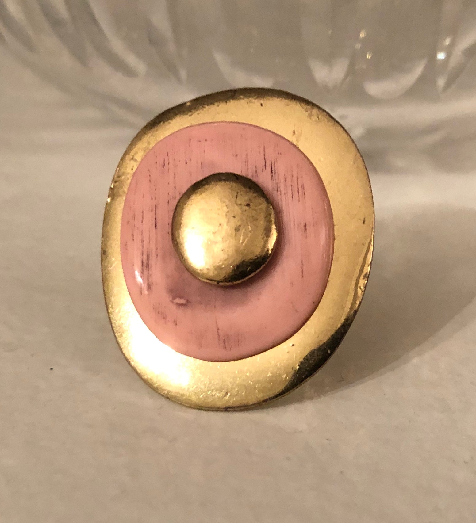 Brass Metal and Resin Cocktail Ring